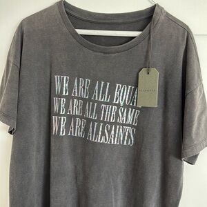 NWT All Saints Pride Tee, Size Small, Metallic Print